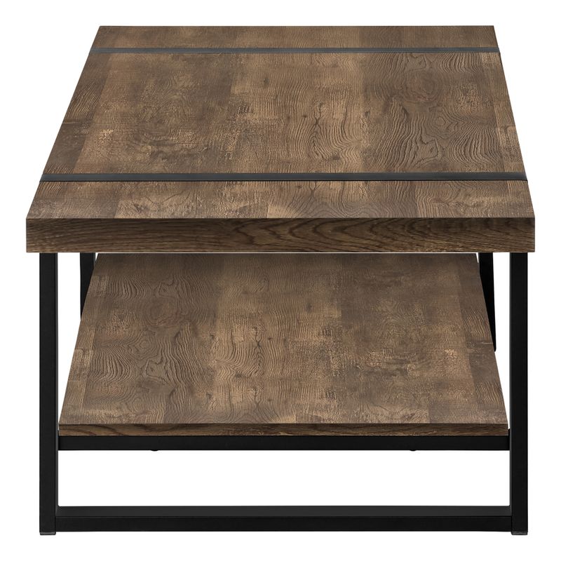 Coffee Table/ Accent/ Cocktail/ Rectangular/ Living Room/ 48"L/ Metal/ Laminate/ Brown/ Black/ Contemporary/ Modern