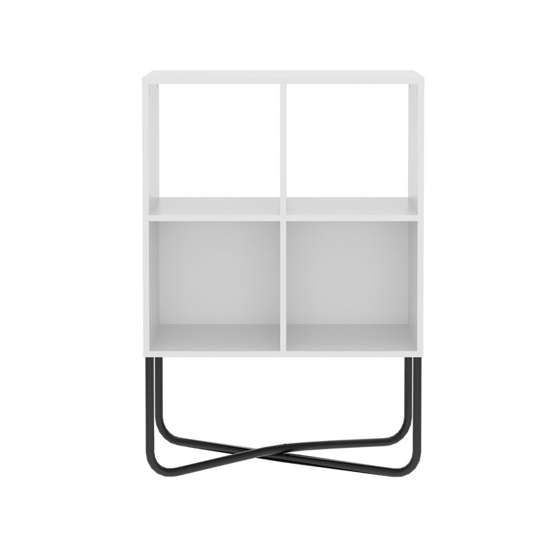 Modern Geometric Bookcase, White