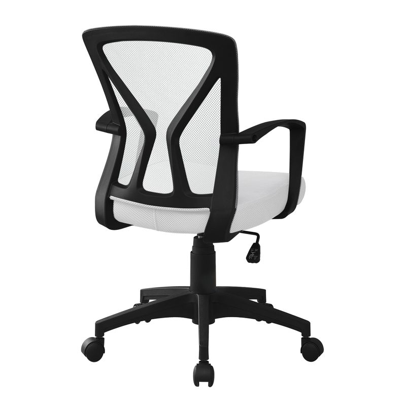 Office Chair/ Adjustable Height/ Swivel/ Ergonomic/ Armrests/ Computer Desk/ Work/ Metal/ Fabric/ White/ Black/ Contemporary/ Modern