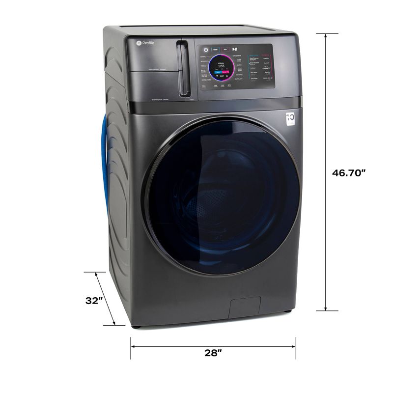 GE Profile - UltraFast 4.8 Cu. Ft. High-Efficiency Smart Front Load Combo Electric Washer & Dryer with Ventless Heat Pump Technology - Carbo