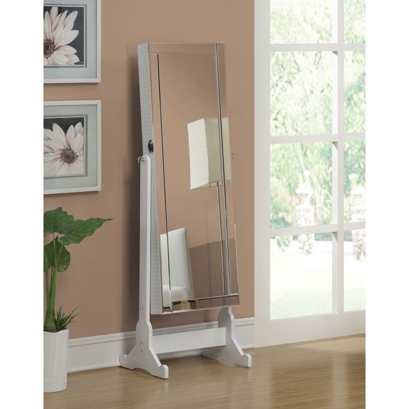 Zayas Storage Jewelry Cheval Mirror White