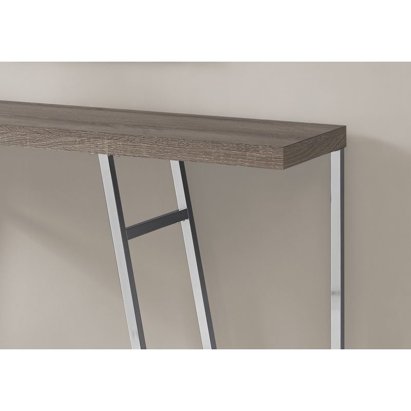 Accent Table/ Console/ Entryway/ Narrow/ Sofa/ Living Room/ Bedroom/ Metal/ Laminate/ Brown/ Chrome/ Contemporary/ Modern