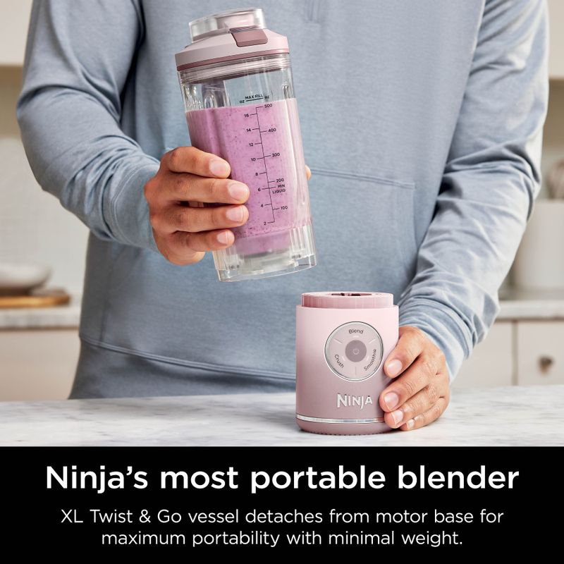 Ninja - Blast Max Portable Blender with 22oz Twist & Go Vessel - Dusty Pink