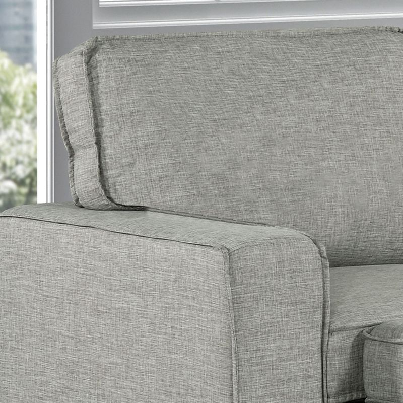 Wren 95 in. Light Grey 2-Piece Right Facing L Shaped Sleeper Sectional with Storage