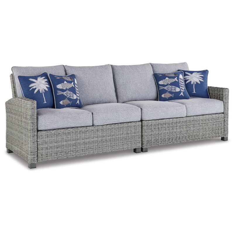 Naples Beach Outdoor Right and Left-arm Facing Loveseat with Cushion (Set of 2)