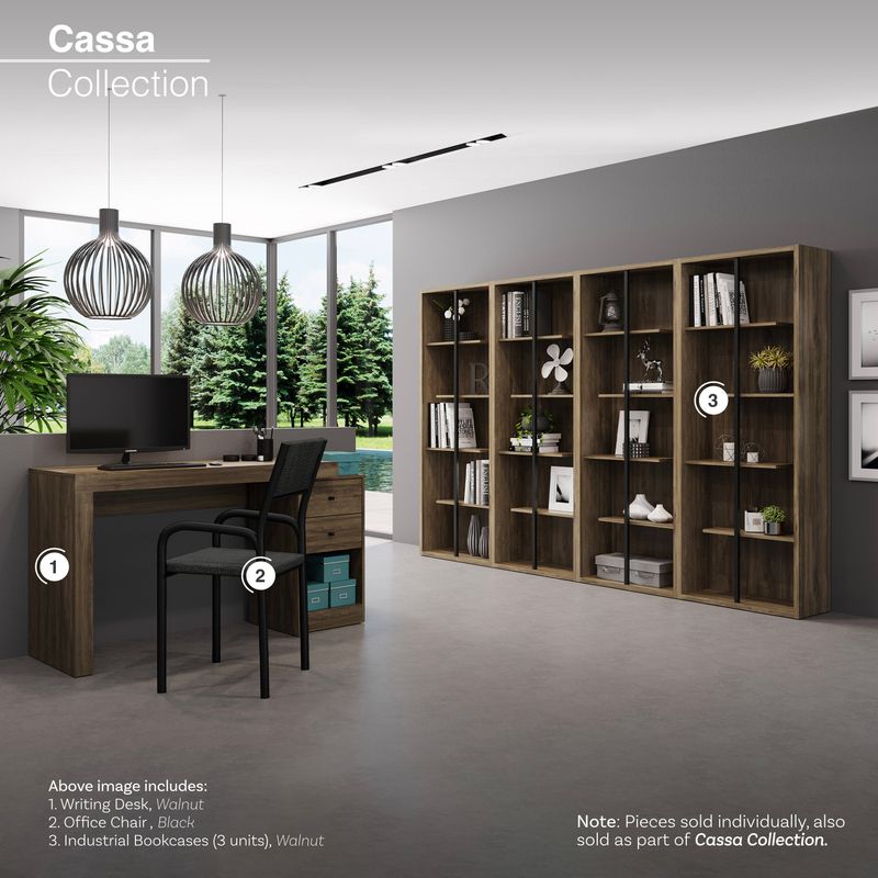 Standard 5-Tier Wooden Bookcase, Walnut