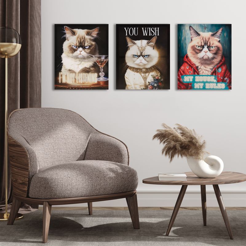 My House, My Rules/Multi Grumpy Cats My House, My Rules Canvas Wall Art See below