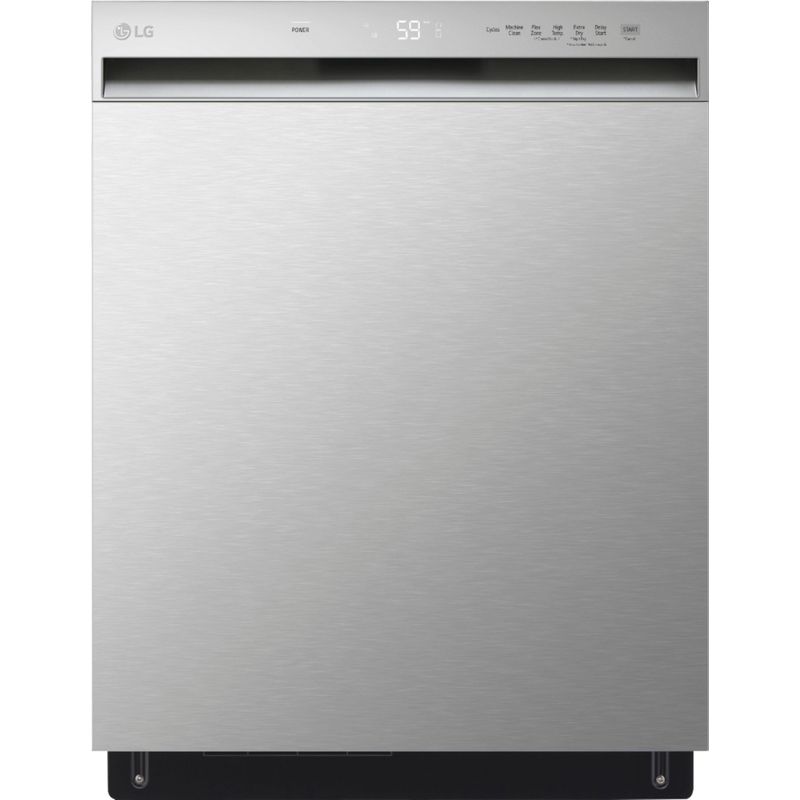 LG - 24 Front Control Built-In Stainless Steel Tub Dishwasher with QuadWash and 50 dba - Stainless Steel