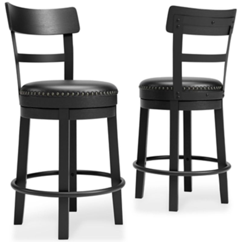 Black Valebeck Upholstered Swivel Barstool (1/CN)