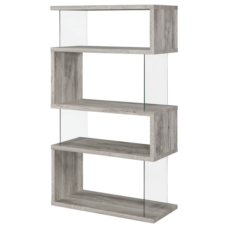 Emelle 4-shelf Bookcase with Glass Panels