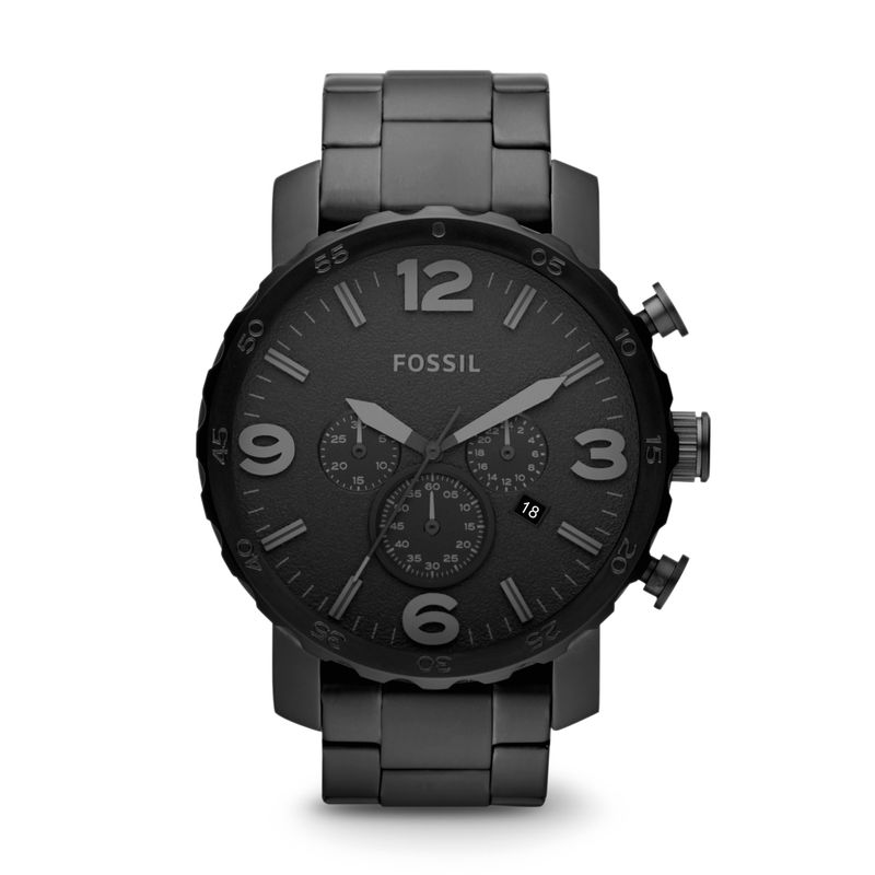 Fossil  - Mens Nate Stainless Steel Watch Black