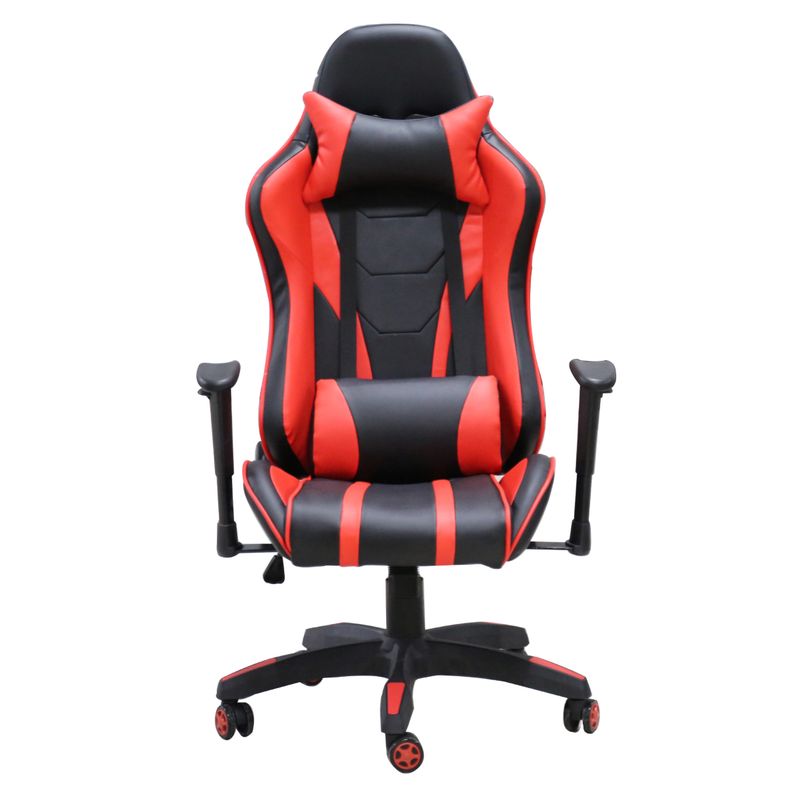 Felix Faux Leather Ergonomic Height Adjustable Reclining Swivel Office Gaming Chair in Black/Red