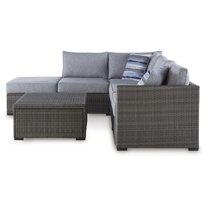 Petal Road Outdoor Loveseat Sectional/Ottoman/Table Set (Set of 4)