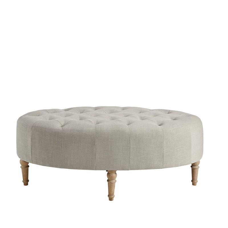 Merce Linen Oval Accent Ottoman