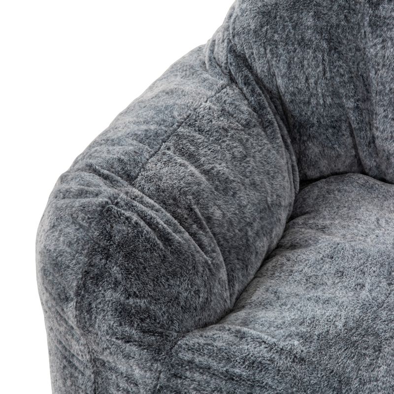 Sealy&reg; Tore Faux Fur Blue Memory Foam Bean Bag Chair