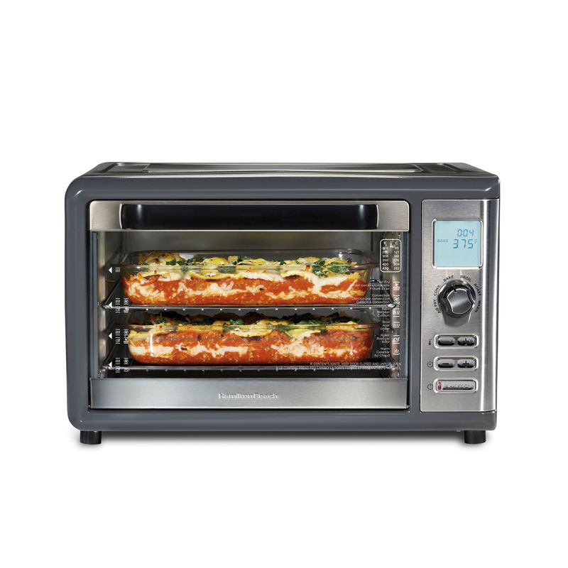 Hamilton Beach - Sure-Crisp XL 1.12 Cu. Ft. Air Fryer Digital Toaster Oven - GREY