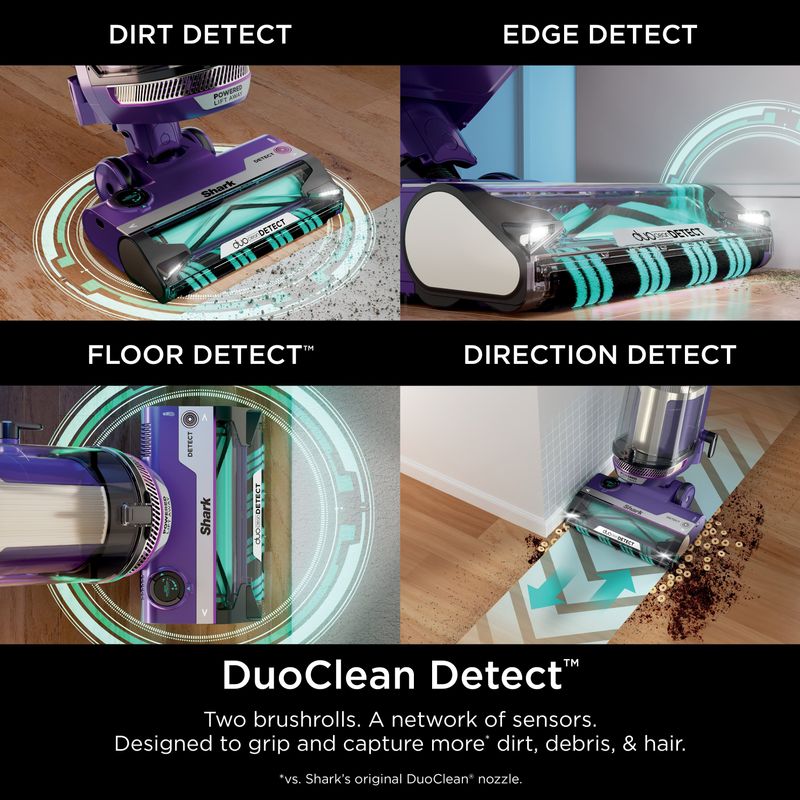 Shark - PowerDetect Upright Vacuum with DuoClean Detect Technology Self-Cleaning Brushroll and XL Dustcup - Eggplant