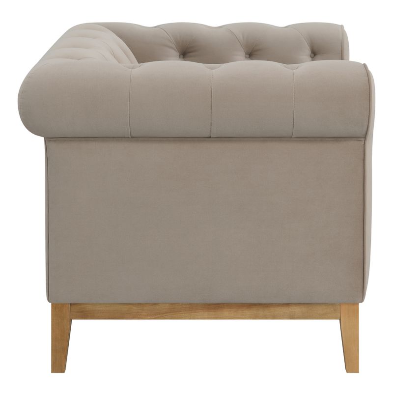 Sandrine Button Tufted Tuxedo Arms Sofa Camel