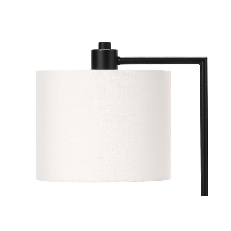 Lighting - 19"H Table Lamp Black Metal / Ivory Shade /USB