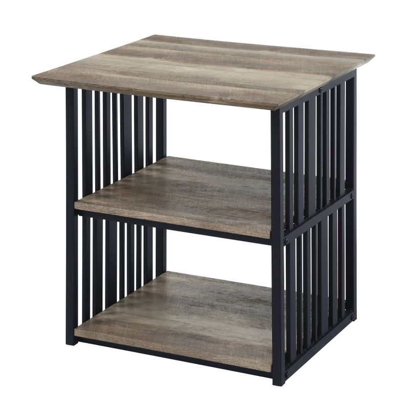 ACME Zudora Nightstand, Antique Oak & Black Finish