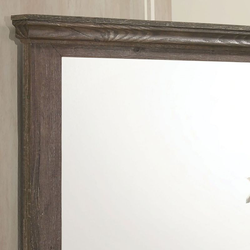 Transitional Solid Wood Framed Mirror in Gray