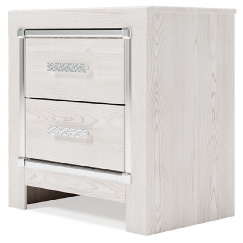 White Altyra Two Drawer Night Stand