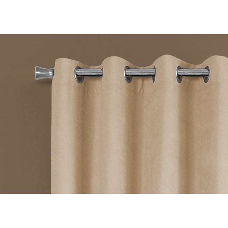 Curtain Panel/ 2pcs Set/ 54"W X 84"L/ Room Darkening/ Grommet/ Living Room/ Bedroom/ Kitchen/ Micro Suede/ Polyester/ Beige/ Contemporary/ M