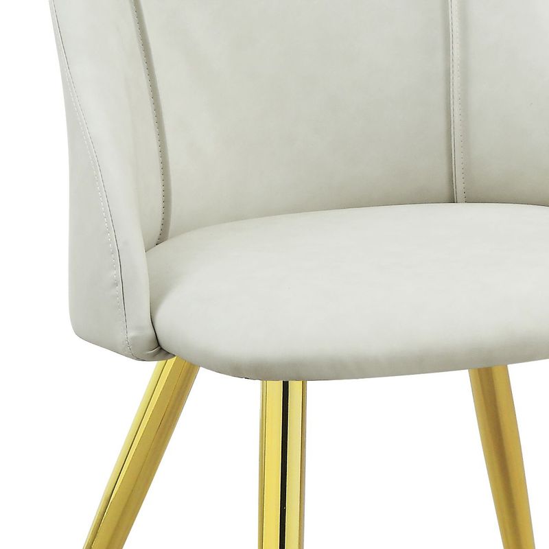 ACME Gaines Side Chair(Set-2), White Synthetic Leather