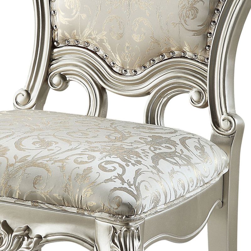 ACME Bently Side Chair (Set-2), Fabric & Champagne Finish