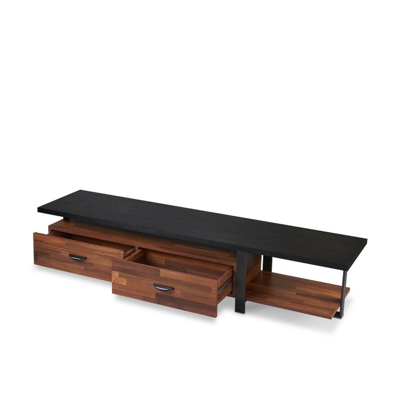 ACME Elling TV Stand, Walnut & Black