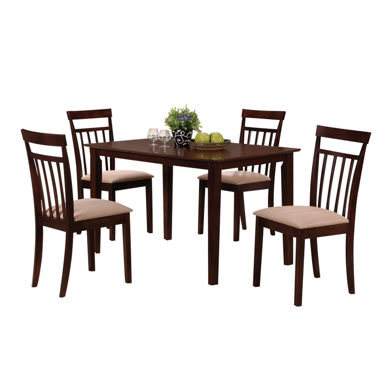 ACME Samuel 5Pc Dining Set, Espresso & Microfiber