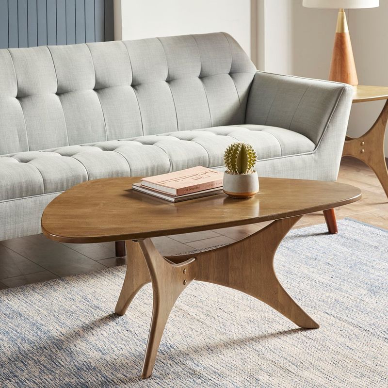 Rowan Triangle Wood Natural Elm Finish Coffee table
