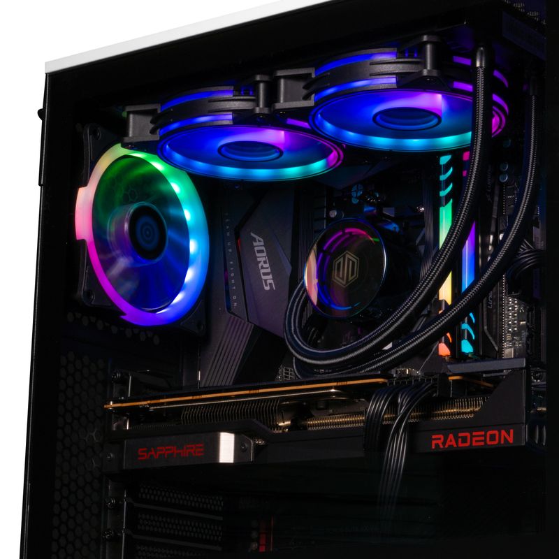 Periphio Nova Prebuilt Gaming PC - VR Ready, Liquid Cooled AMD Ryzen 5 5600X (4.6GHz Turbo), Radeon RX 6800 XT (16GB), 1TB M.2 NVMe SSD, 16G