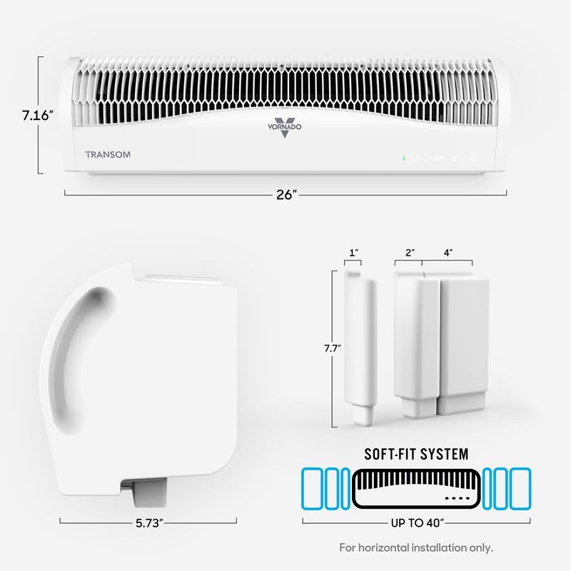 Vornado - TRANSOM Window Fan with Reversible Exhaust, Remote Control - Ice White