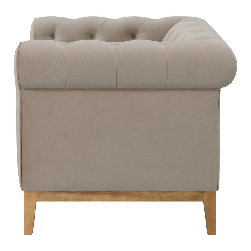 Sandrine Button Tufted Tuxedo Arms Sofa Camel