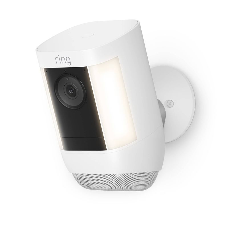 Spotlight Cam Pro, Battery with 2K Video and Ring Vision, LED Lights, Dual-Band Wifi, and 3D Motion Detection - White