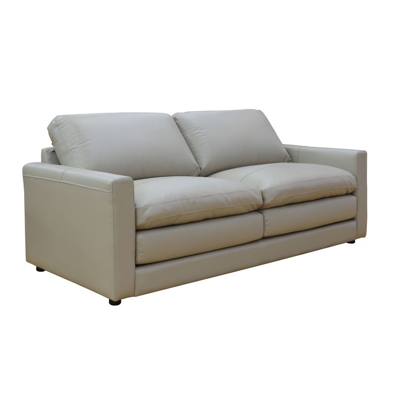 Knox 81 in. Taupe Leather Match Large 2-Cushion Sofa