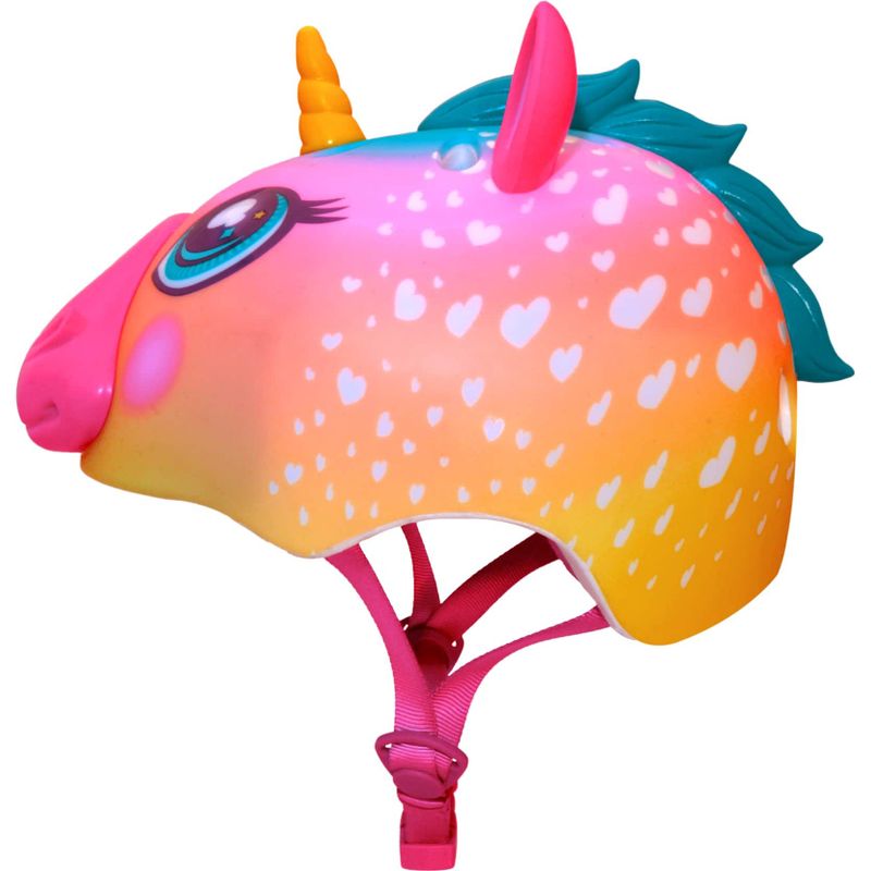 Raskullz - Super Rainbow Corn Helmet for Bike and Scooter - Toddler - Pink Rainbow