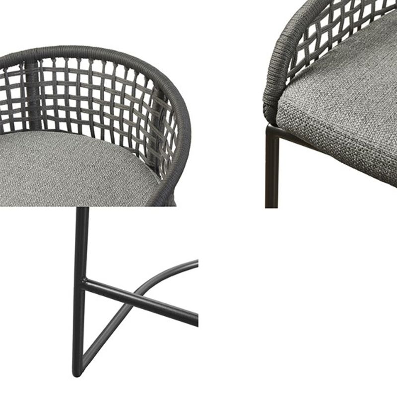 Dark Gray Hermosa Woven Counter Stool 25"
