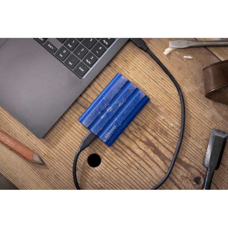 Samsung - T7 Shield 1TB External USB 3.2 Gen 2 Rugged SSD IP65 Water Resistant - Blue