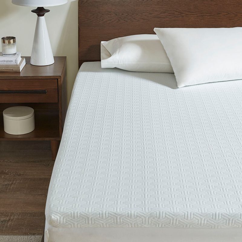 White 2" Gel Memory Foam with 3M Cover Mattress Topper Twin