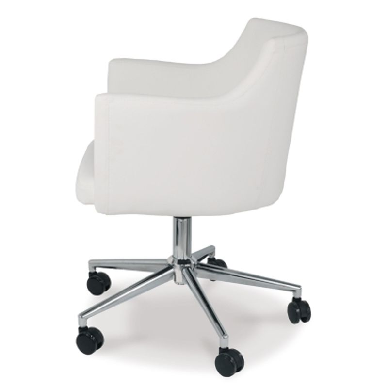 White Baraga Home Office Swivel Desk Chair