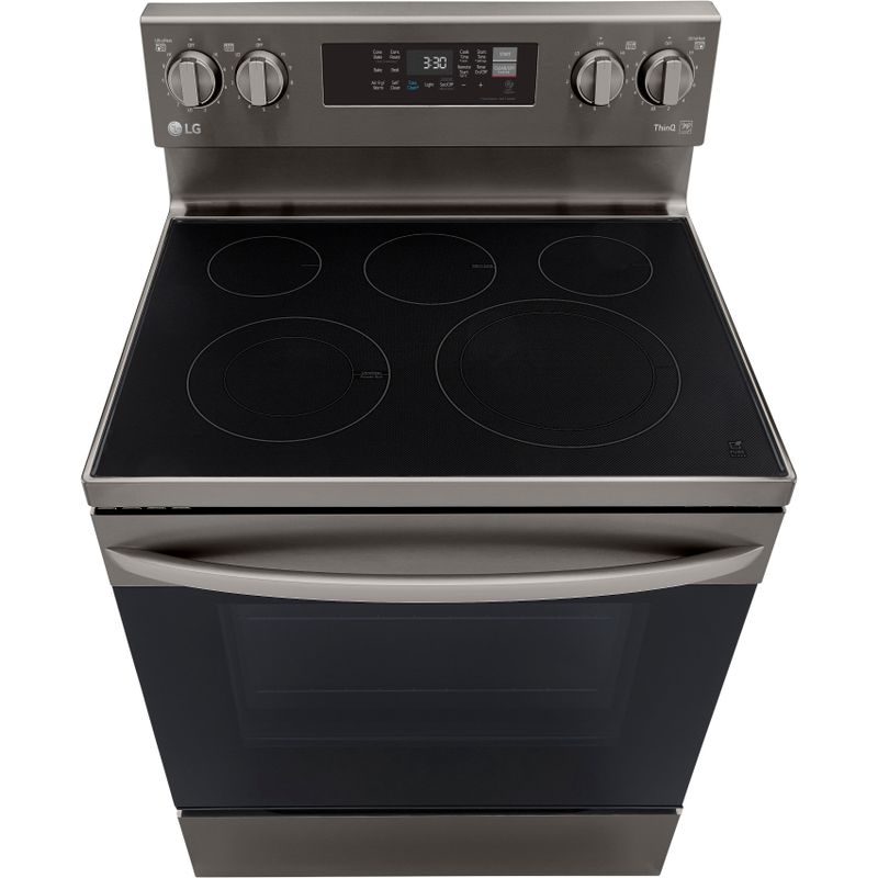 LG 6.3-Cu. Ft. Electric Smart Range with EasyClean and AirFry Black Stainless Steel