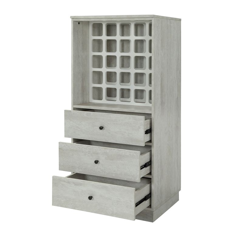 ACME Wiesta Wine Cabinet, Antique White