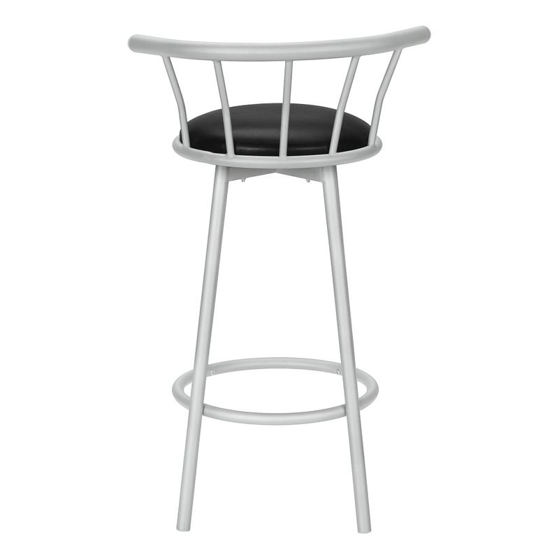 Barstool - 2Pcs / 36"H / Swivel / Silver Metal