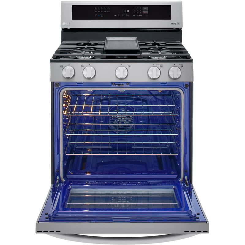LG 5.8-Cu. Ft. Gas Convection Smart Range with AirFry and InstaView, Stainless Steel