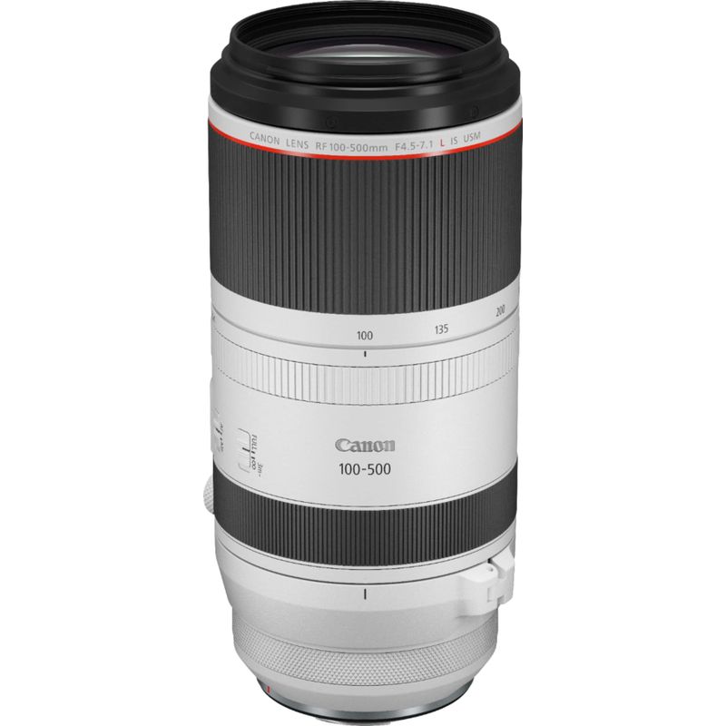 Canon - RF100-500mm F4.5-7.1 L IS USM Telephoto Zoom Lens for EOS R-Series Cameras - White