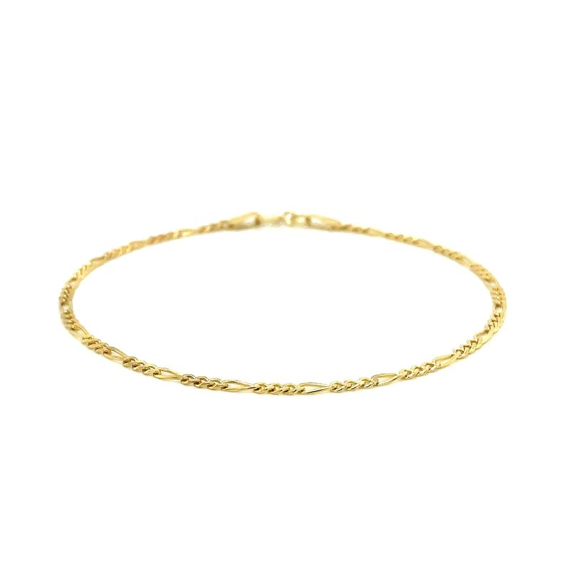 14k Yellow Gold Figaro Anklet 1.5mm (10 Inch)