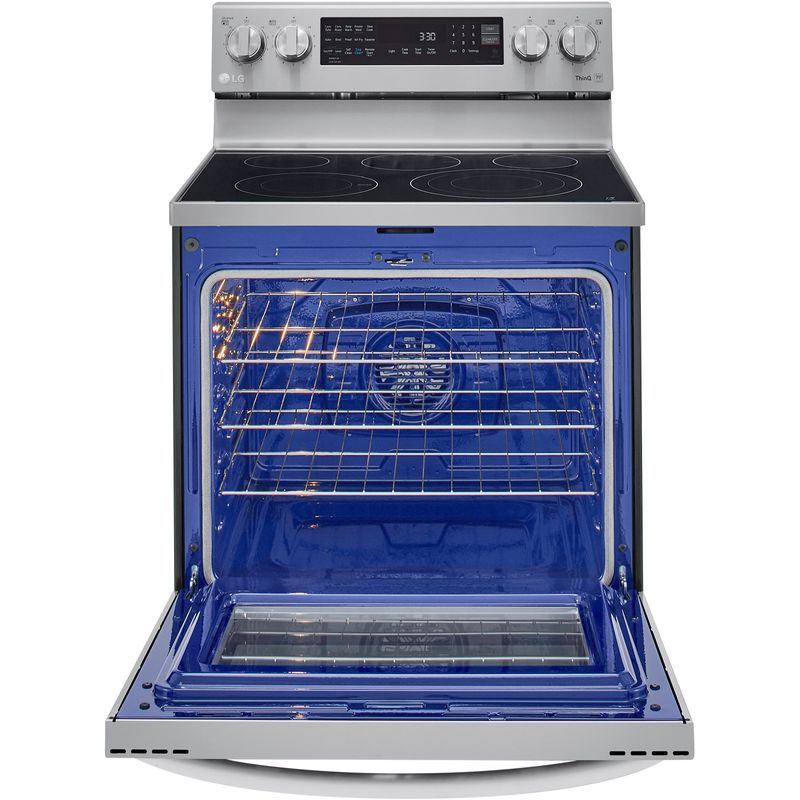 LG 6.3-Cu. Ft. Electric Smart Range with InstaView and AirFry, Stainless Steel