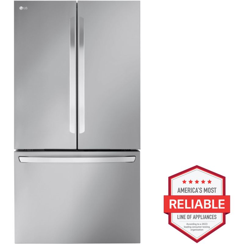 LG - Counter-Depth MAX 26.5 Cu. Ft. French Door Smart Refrigerator with Internal Water - Stainless Steel